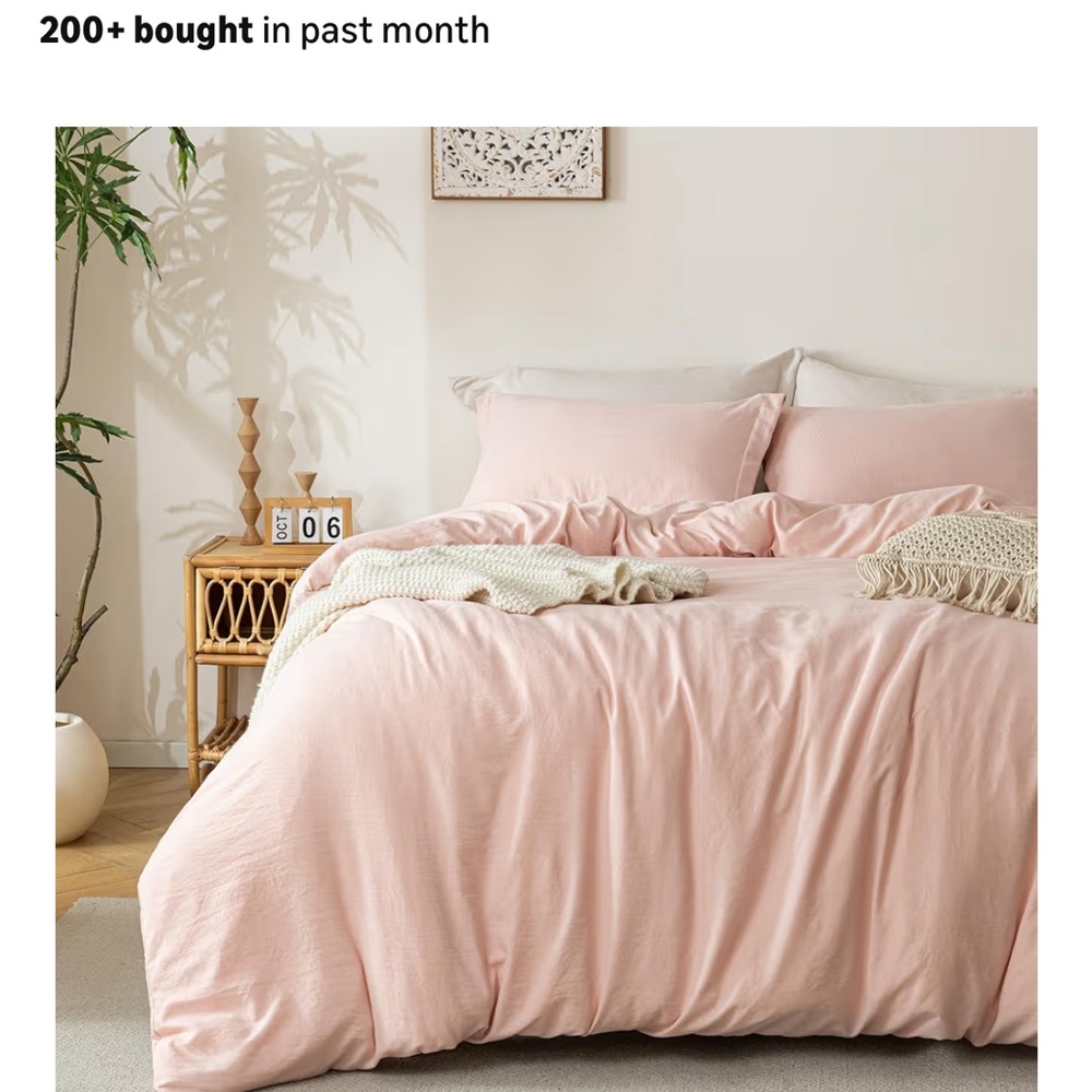 Soft Pink King Duvet Cover